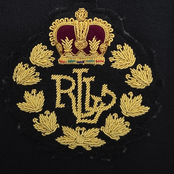 Lauren Ralph Lauren Vintage Navy Blue Blazer with Crest & Gold Buttons Size 6 - Picture 8 of 10